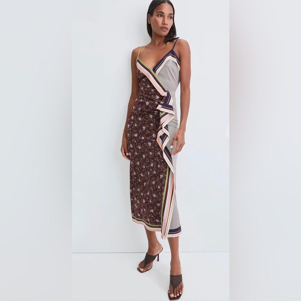 NWT Veronica Beard Marga Mixed-Print Dress sz 4